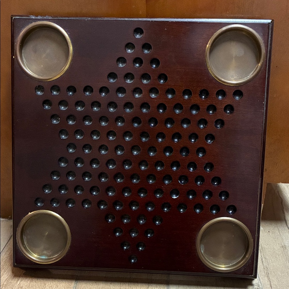 Vintage Wooden Chinese Checkers Board by Bombay & co